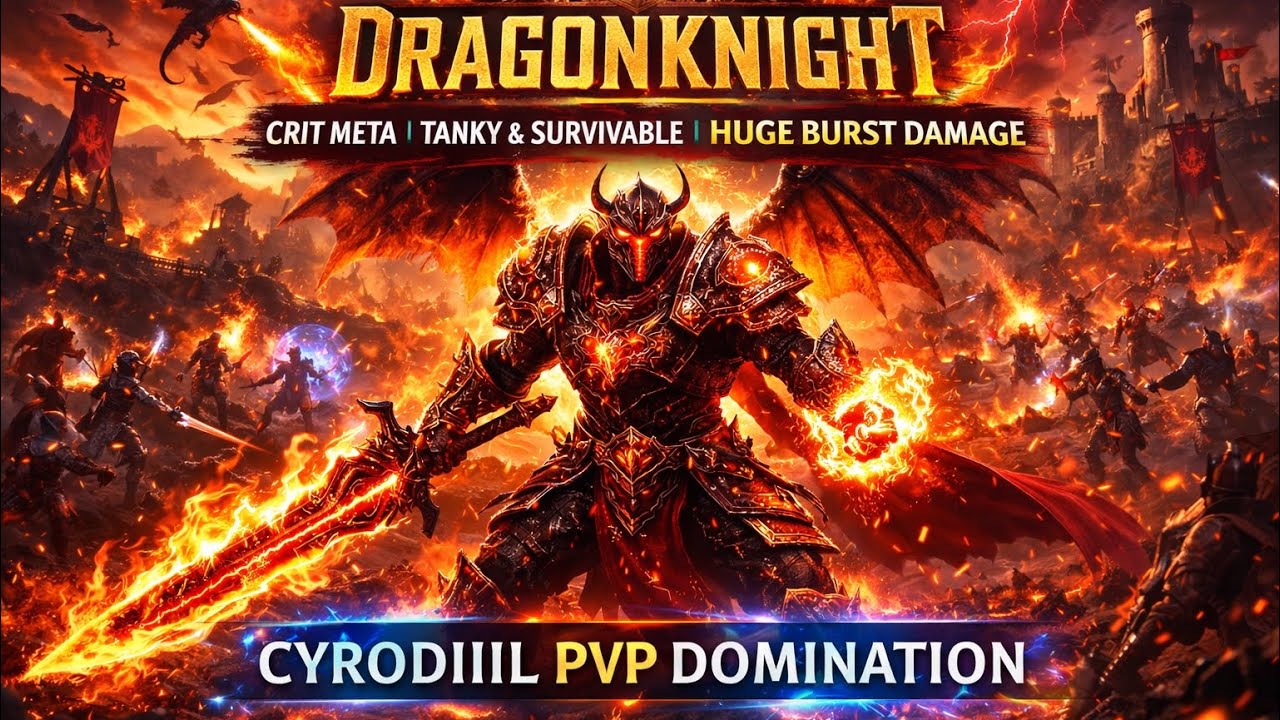 UNSTOPPABLE Dragonknight 🔥ESO PvP Build Gameplay! Crit Meta, Tanky & MASSIVE Burst Damage Cyrodiil