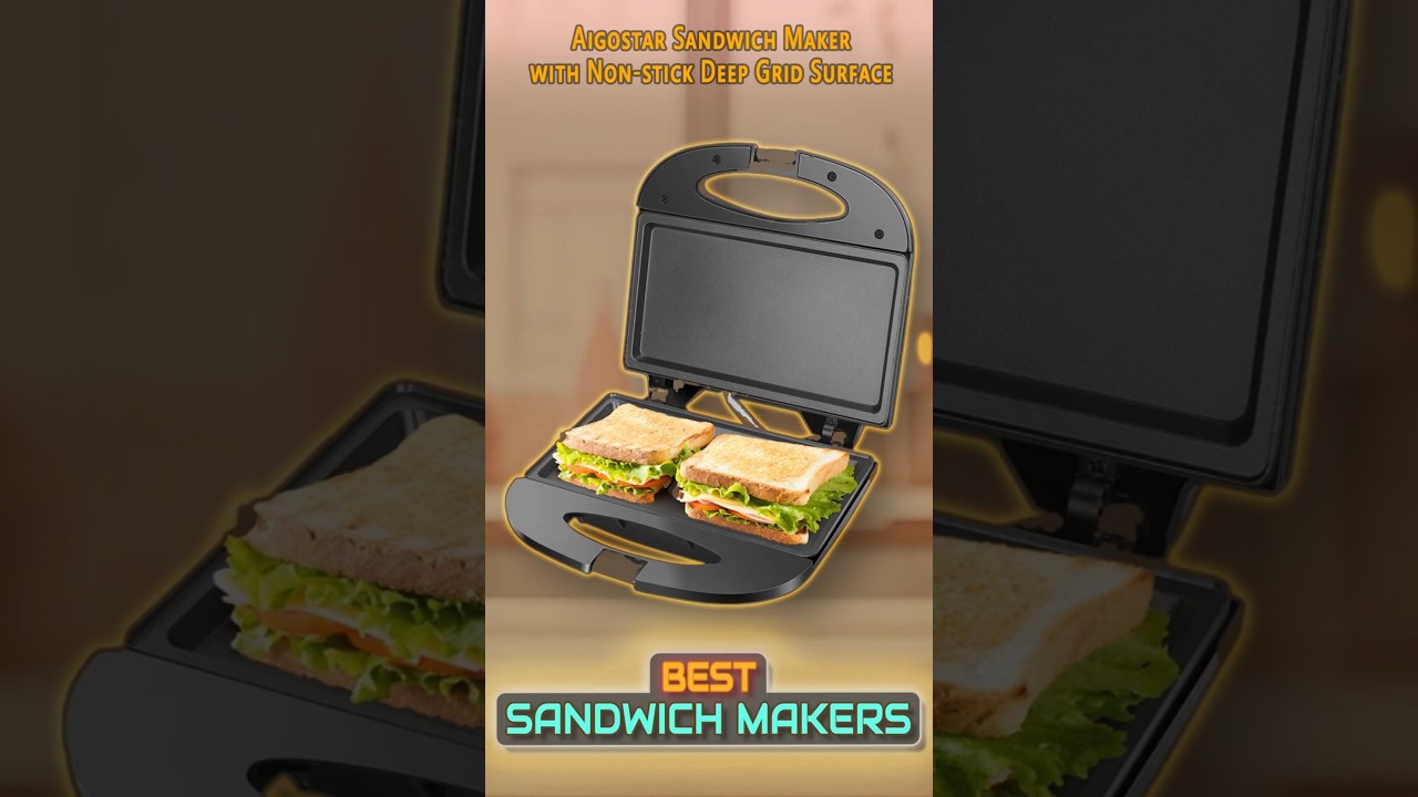 Aigostar Sandwich Maker with Non stick Deep Grid Surface #bestsandwichmaker #top5sandwichmakers