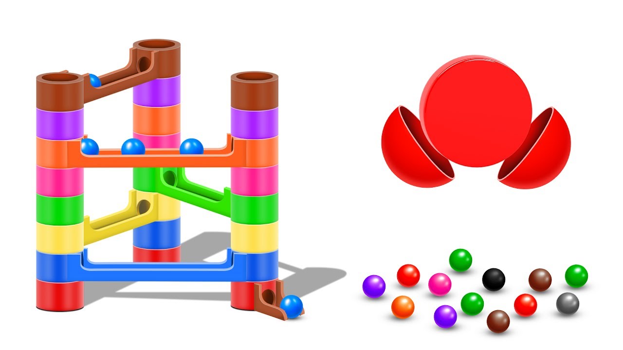 Learn Colors with a Giant Marble Maze Run Color Balls and Shapes - Colors and Shapes Collection