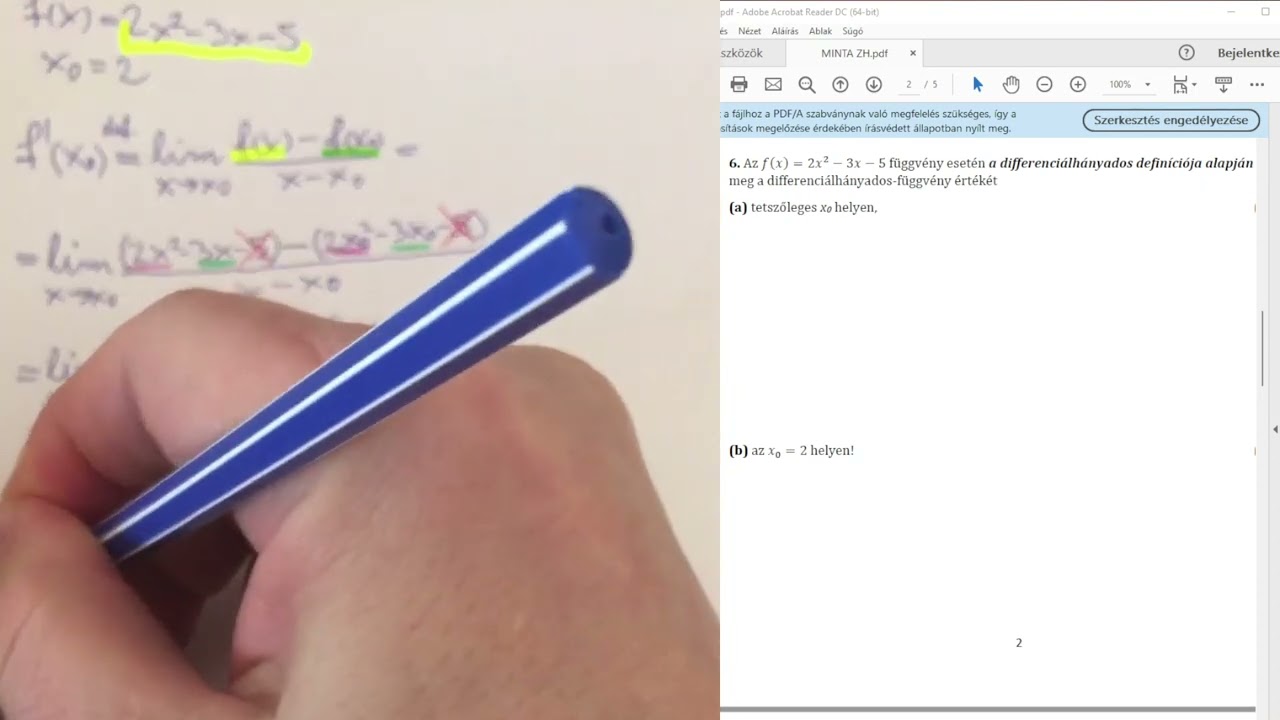 06 deriválás definíció szerint