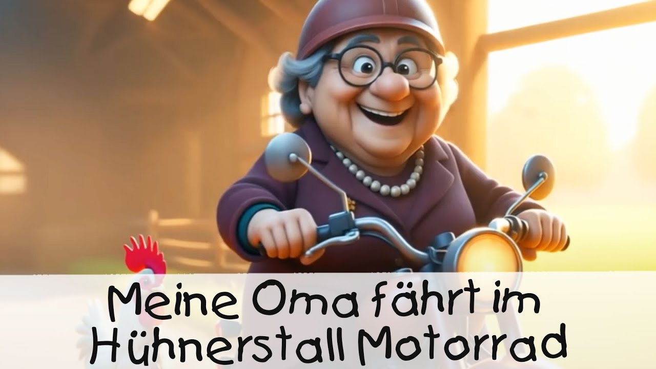 Meine Oma fährt im Hühnerstall Motorrad || KINDERLIEDER 3D