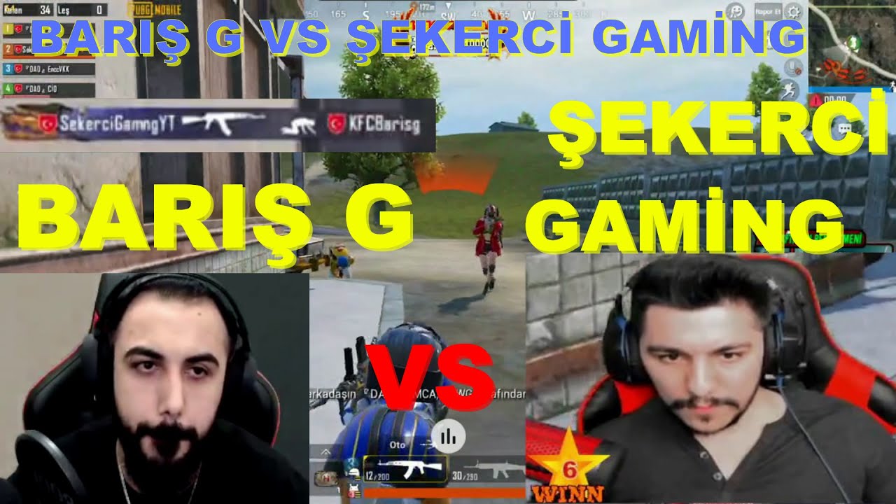 BARIŞ G VS ŞEKERCİ GAMİNG!!! PUBG MOBILE YAYINCI KARŞILAŞMALARI!!