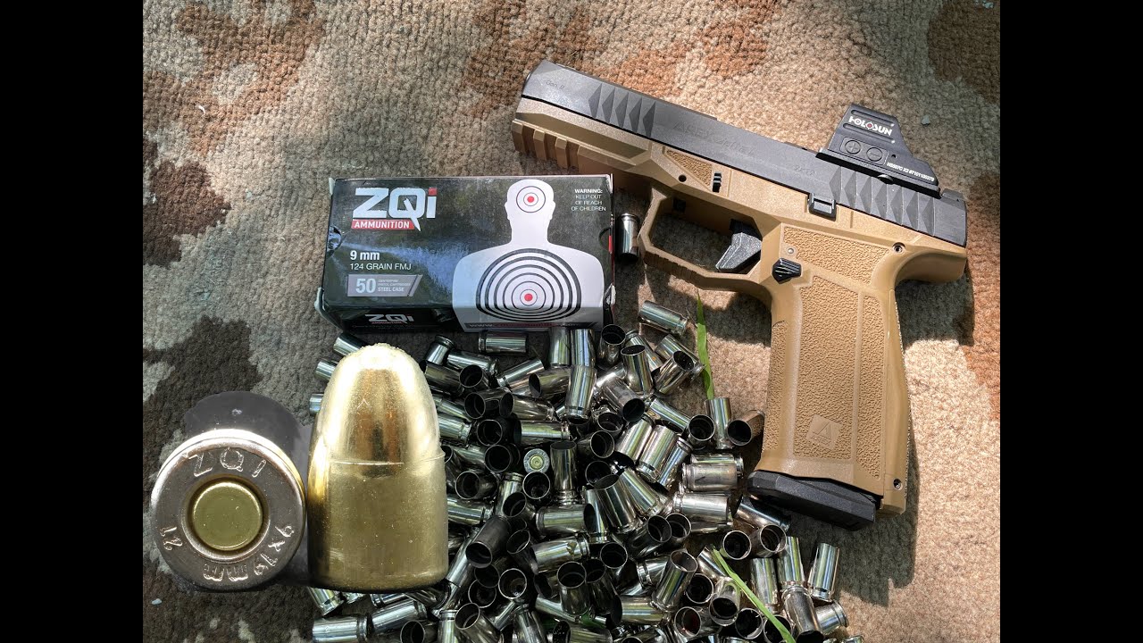 9x19 мм, 124 гран FMJ, патроны ZQI, стальная гильза с никелированным покрытием