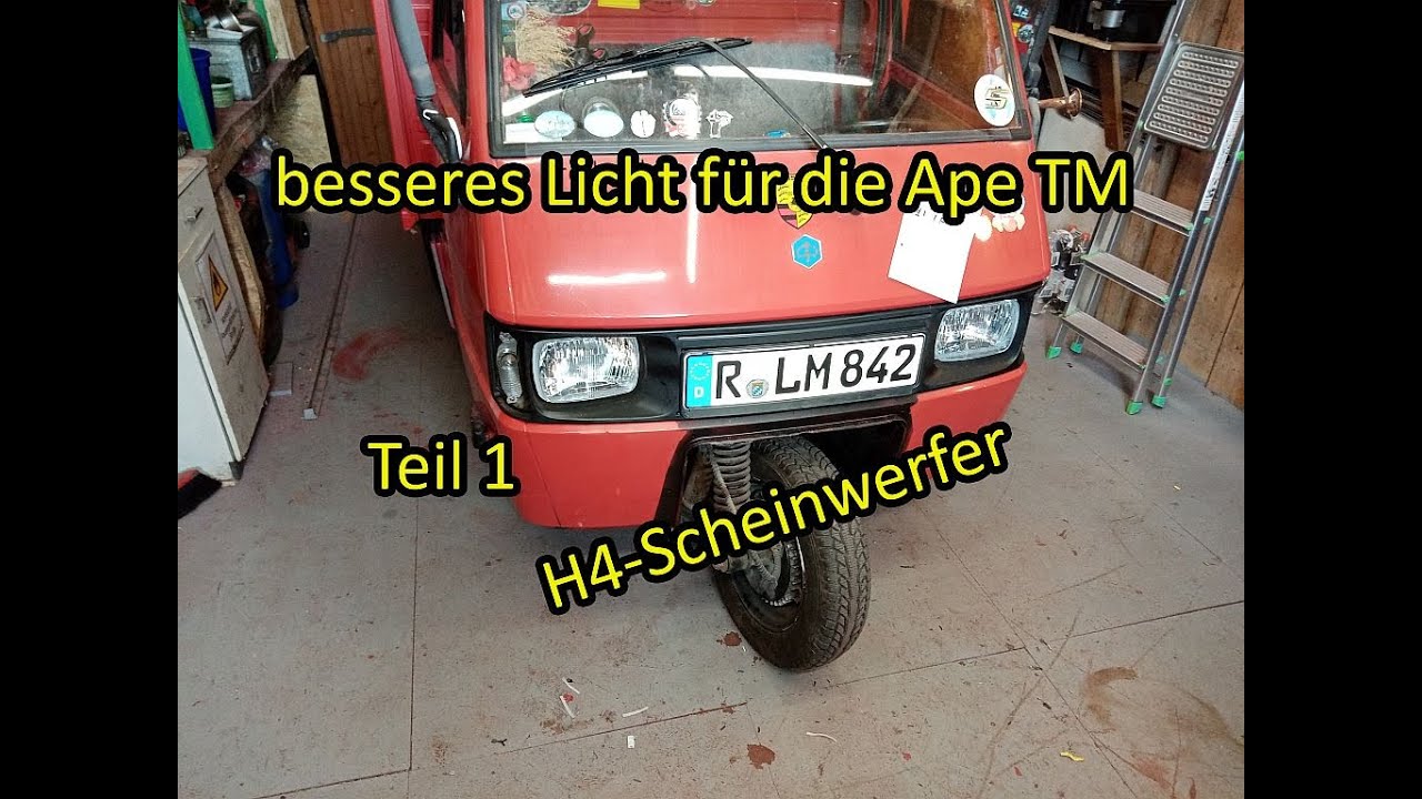 besseres Licht für die Ape TM | Teil 1: H4 Scheinwerfer vom Fiat 126p | die 