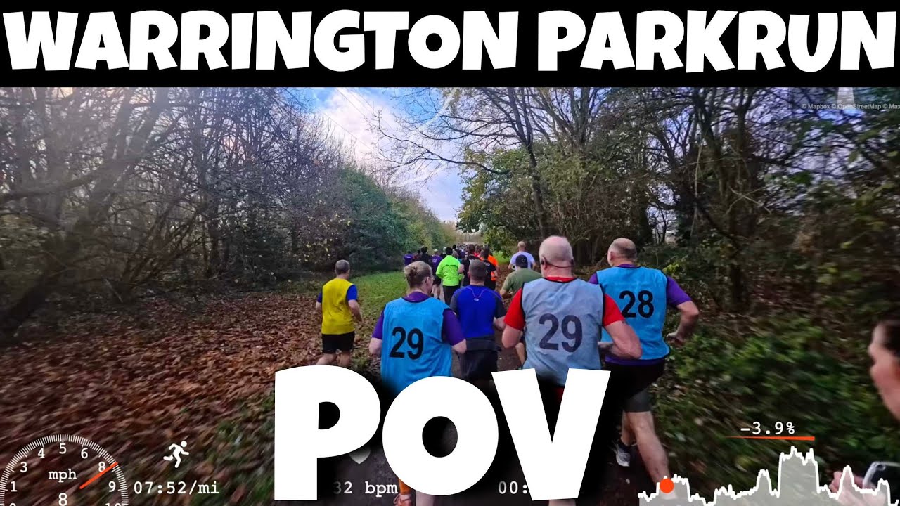 Warrington Parkrun Full Course POV with Stats Event  #500