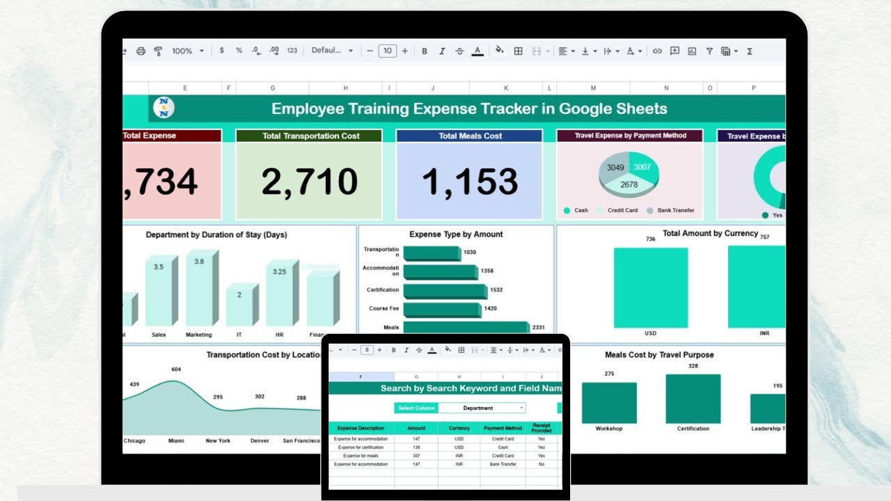 Employee Training Expense Tracker in Google Sheets