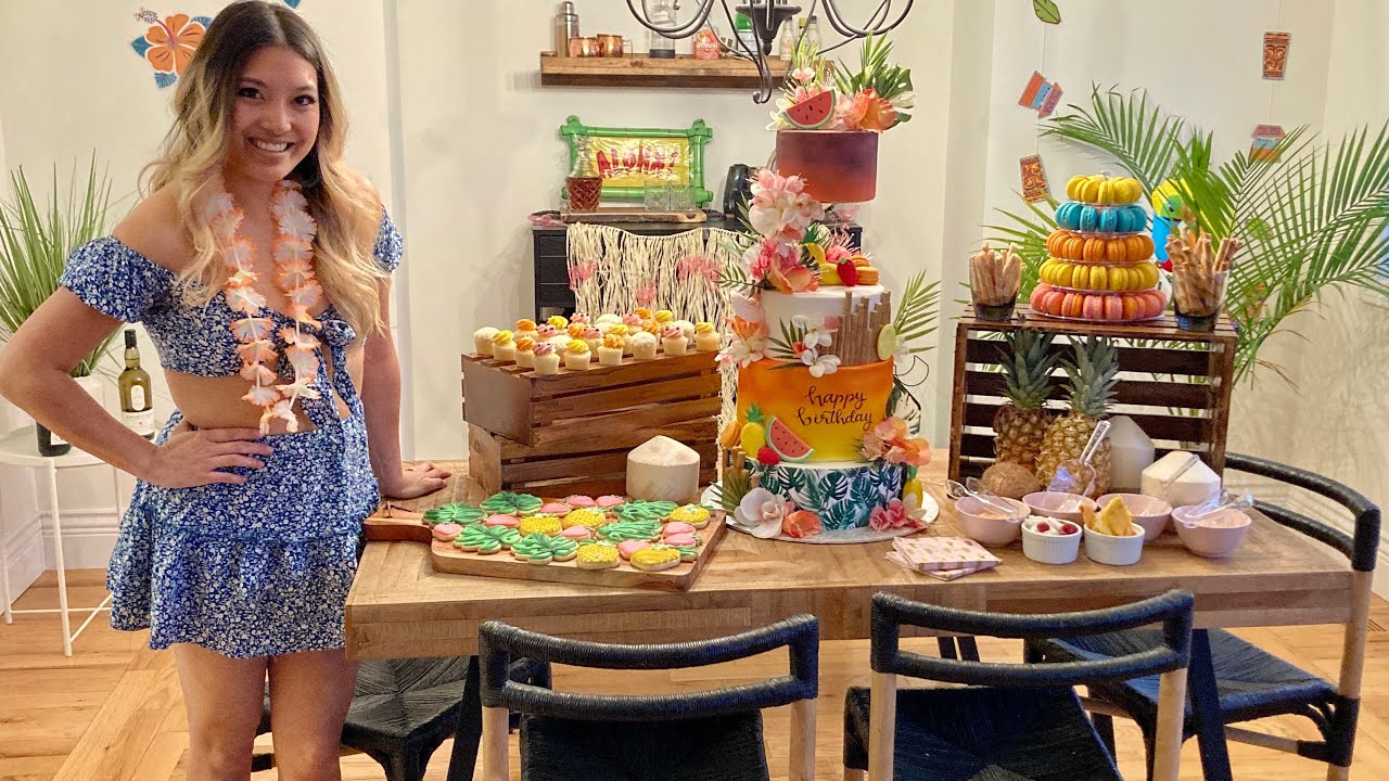 Creating My Tiki Bar Birthday Dessert Table | 75 K Subscribers and 2 Years on YouTube Celebration