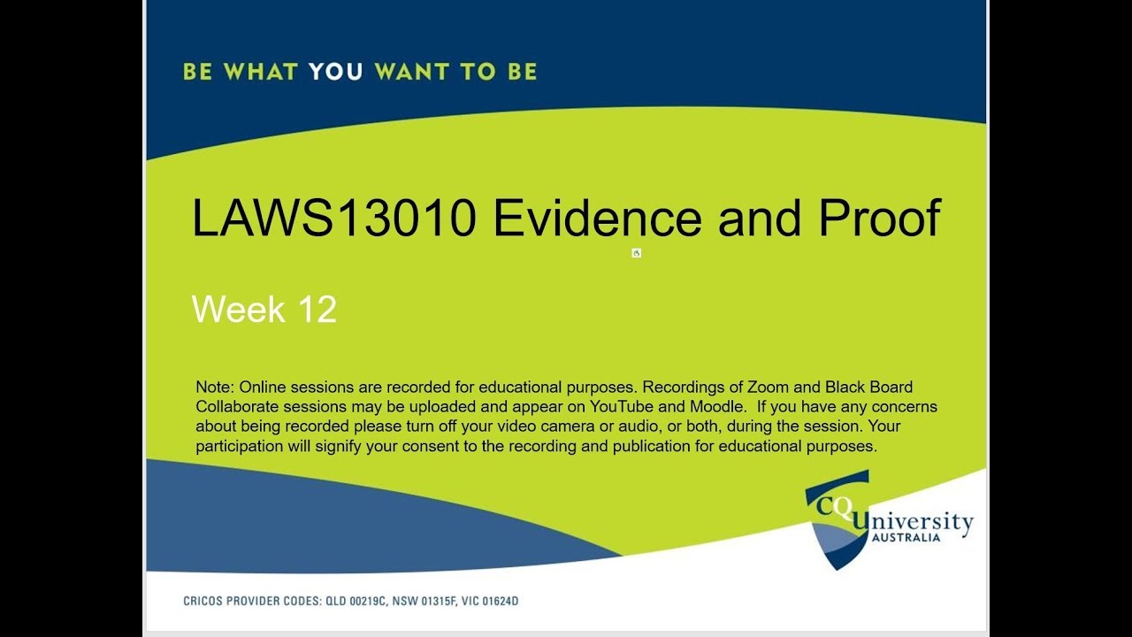 LAWS13010_12_2018 Evidence in Criminal Law: John Milburn.
