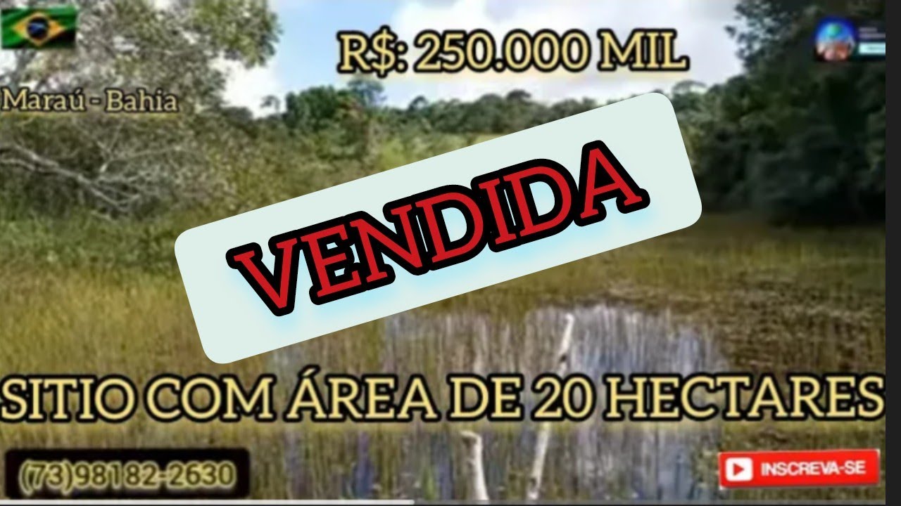 Sítio a venda, área de 20 HECTARES, R$:250.000 MIL ANTES,AGORA R$: 235.000,Maraú - BA