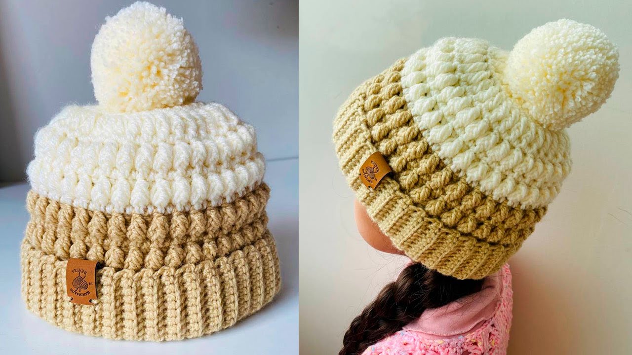 🌈GORRO A CROCHET PARA INVIERNO para Bebes, Ni&ntilde;os y Adultos