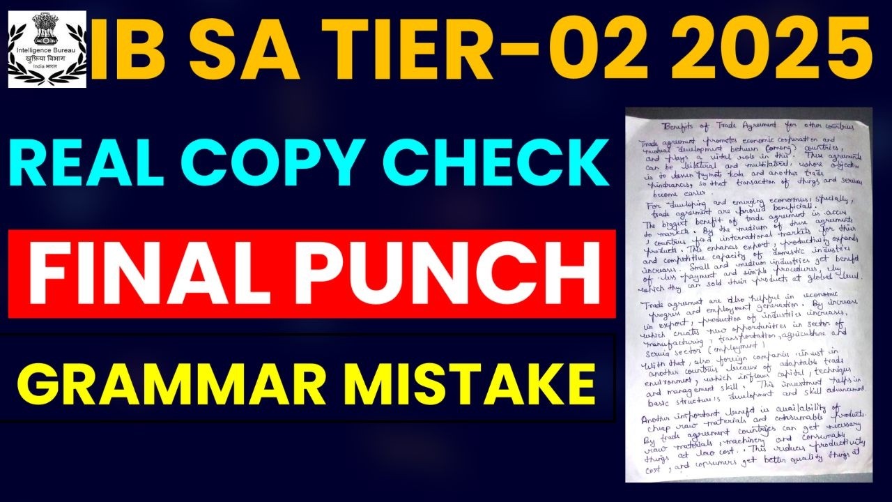 IB SA Tier-02 2025 | Real Copy Check | Grammar Mistakes & Final Punch | Complete Writing Analysis