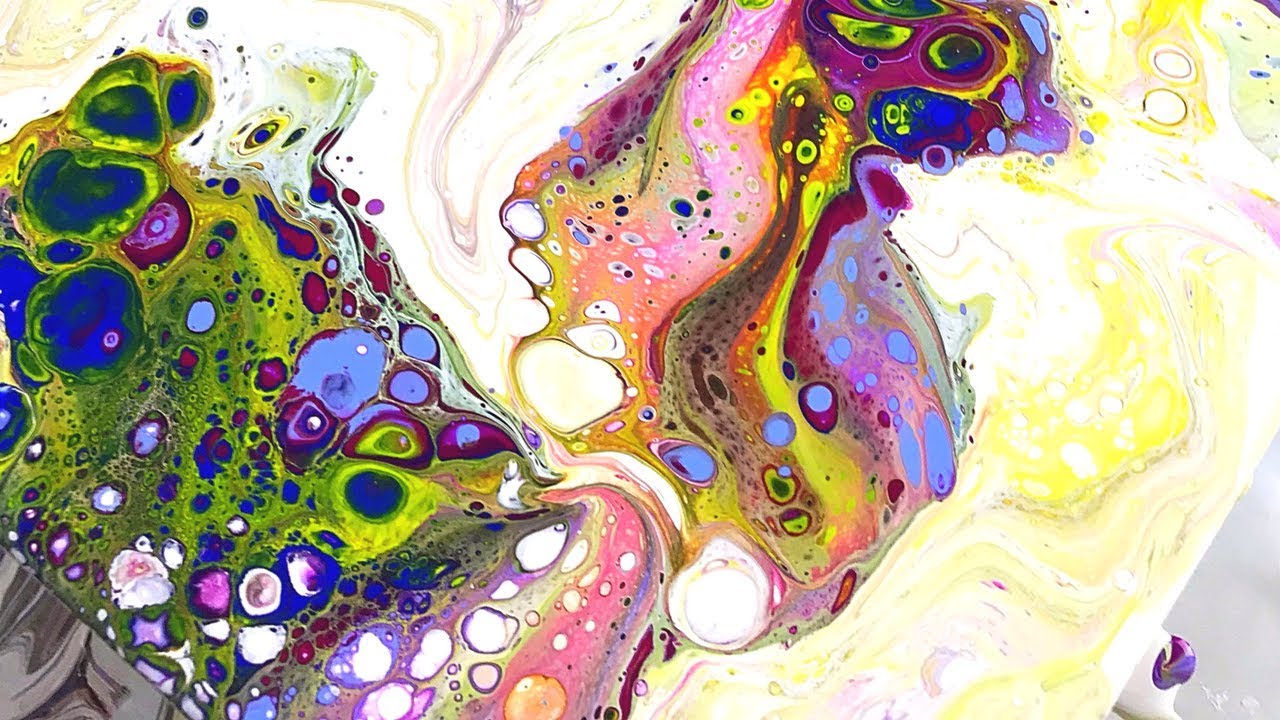Acrylic Pouring FLUID ART with a Flip Cup Dirty Slide Technique