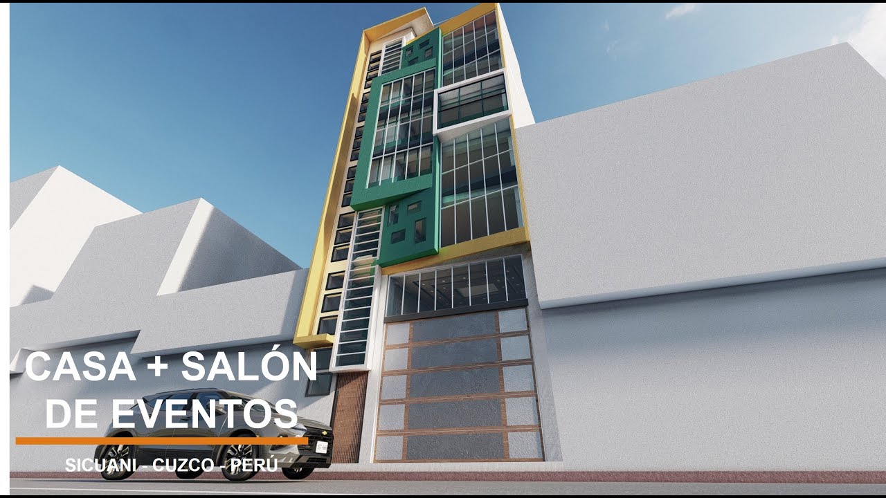Proyecto CASA + SAL&Oacute;N DE EVENTOS | Edificio Mixto | VIDEO RENDER
