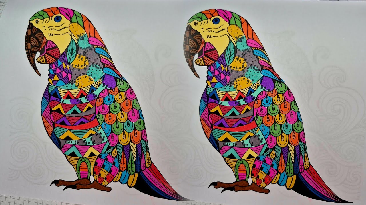 Relaxing Parrot Coloring 🦜 | Beautiful Mandala Art for Stress Relief, Mindfulness & Calm Vibes