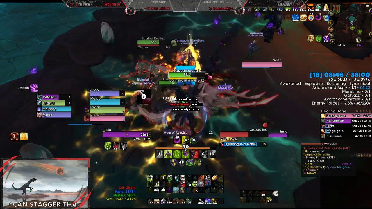 WoW BFA Season 4 Tempel of Sethraliss +18 Demon Hunter Tank Pov