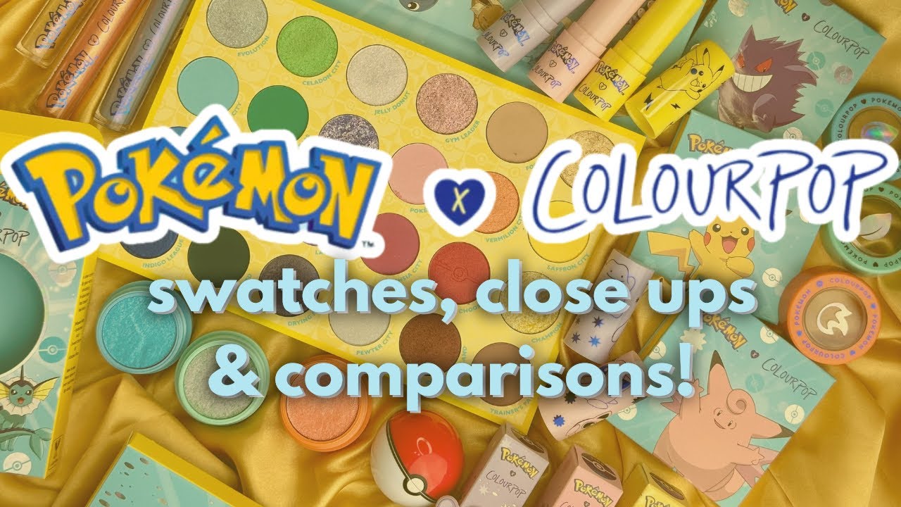 NEW ColourPop x POKEMON Collection! Swatches, Close Ups + Comparisons