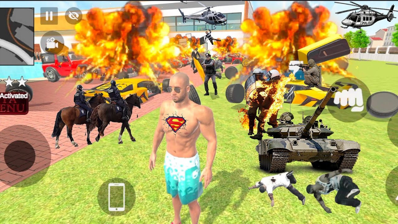 Duplicate police Pakistan fighting VS Indian army 🤐 Indian theft auto simulator 💥