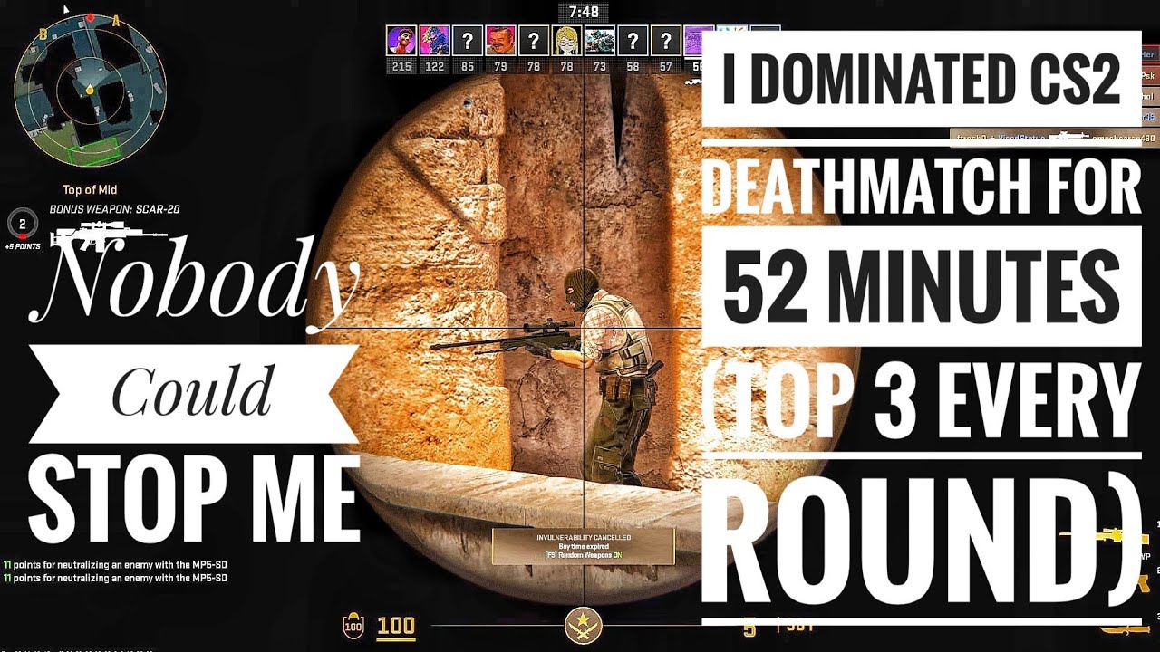 I Dominated CS2 Deathmatch for 52 Minutes Top 3 Every Round Nobody Could Stop Me #games #gaming