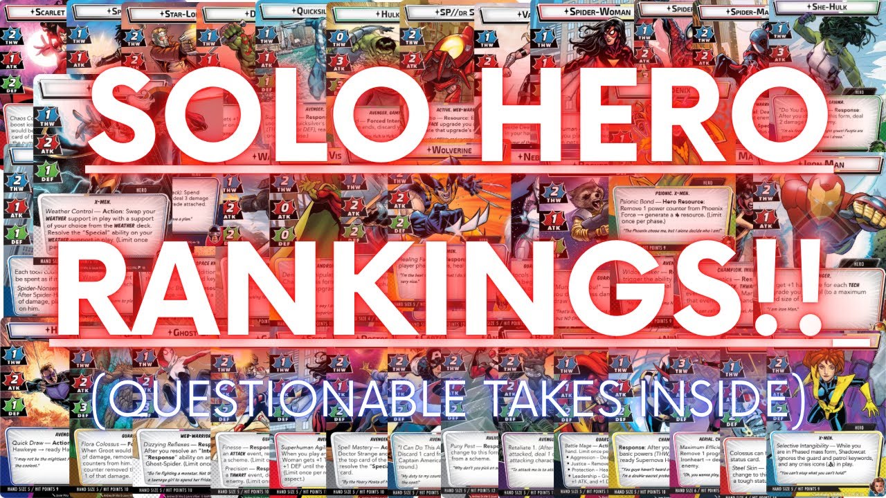 RANKING EVERY Hero For SOLO Play!! | THANK YOU 1200 Subscribers ! | Marvel Champions
