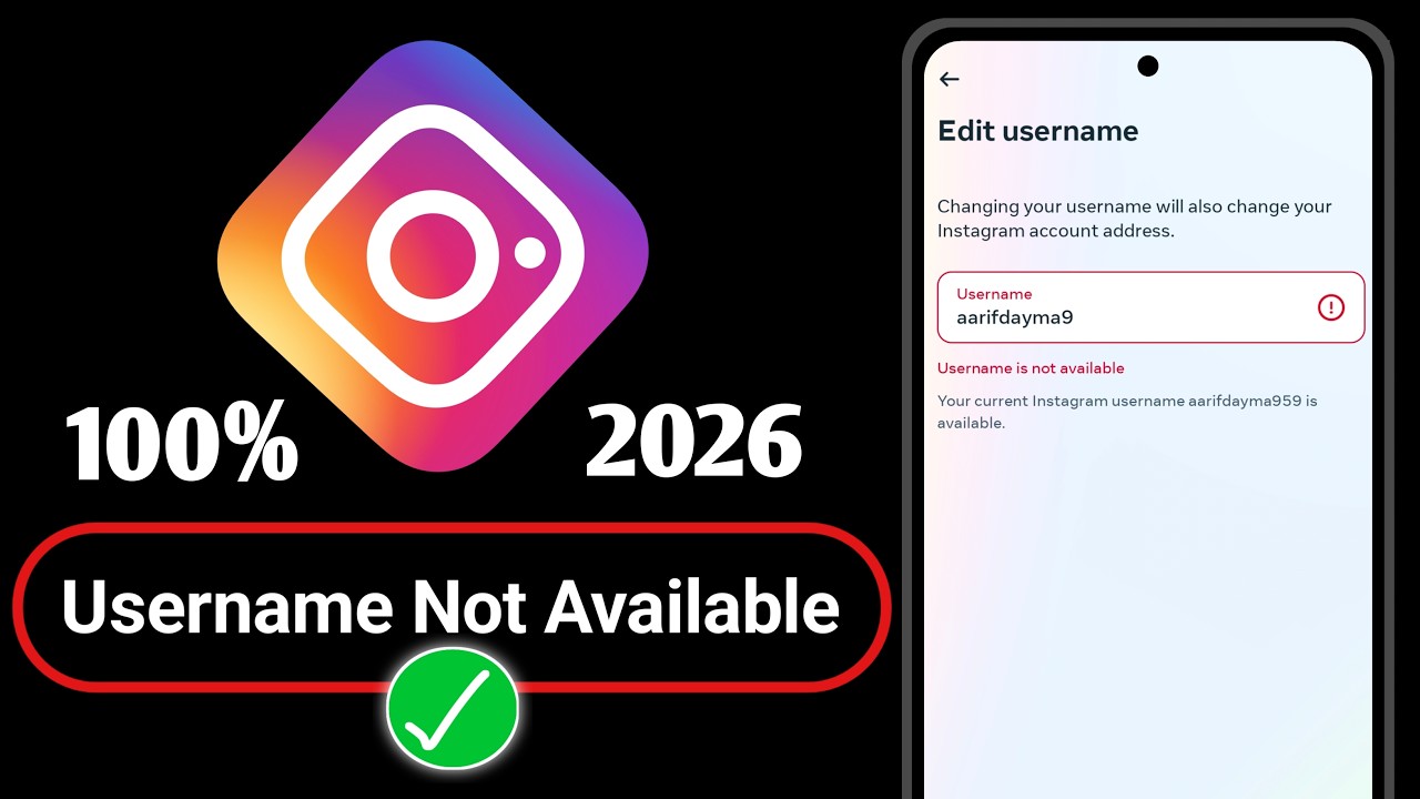 Instagram Username Not Available Fix Problem | Instagram Username Not Available Problem 2026