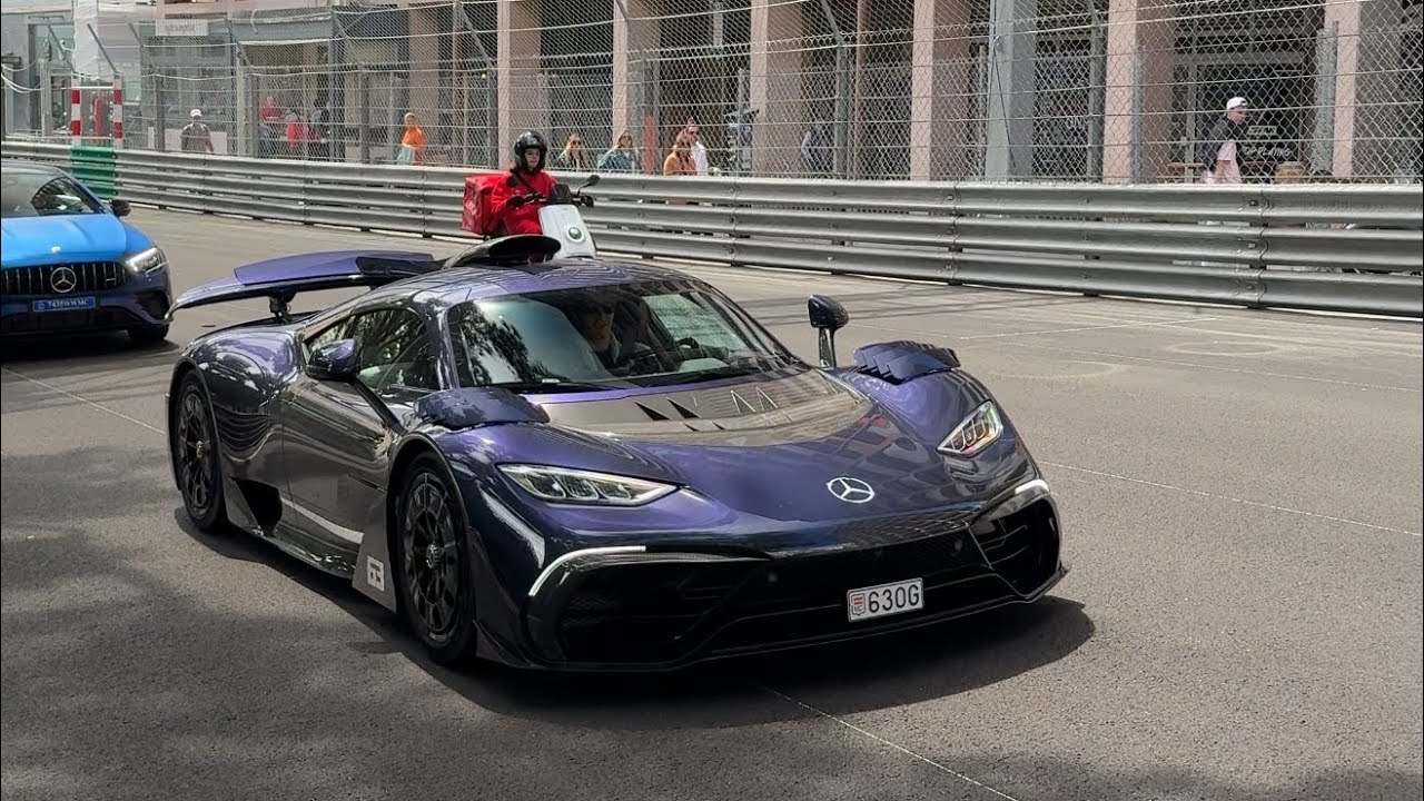 George Russell Formula 1 Driver with AMG One in Monaco & GMK with Bugatti Chiron....
