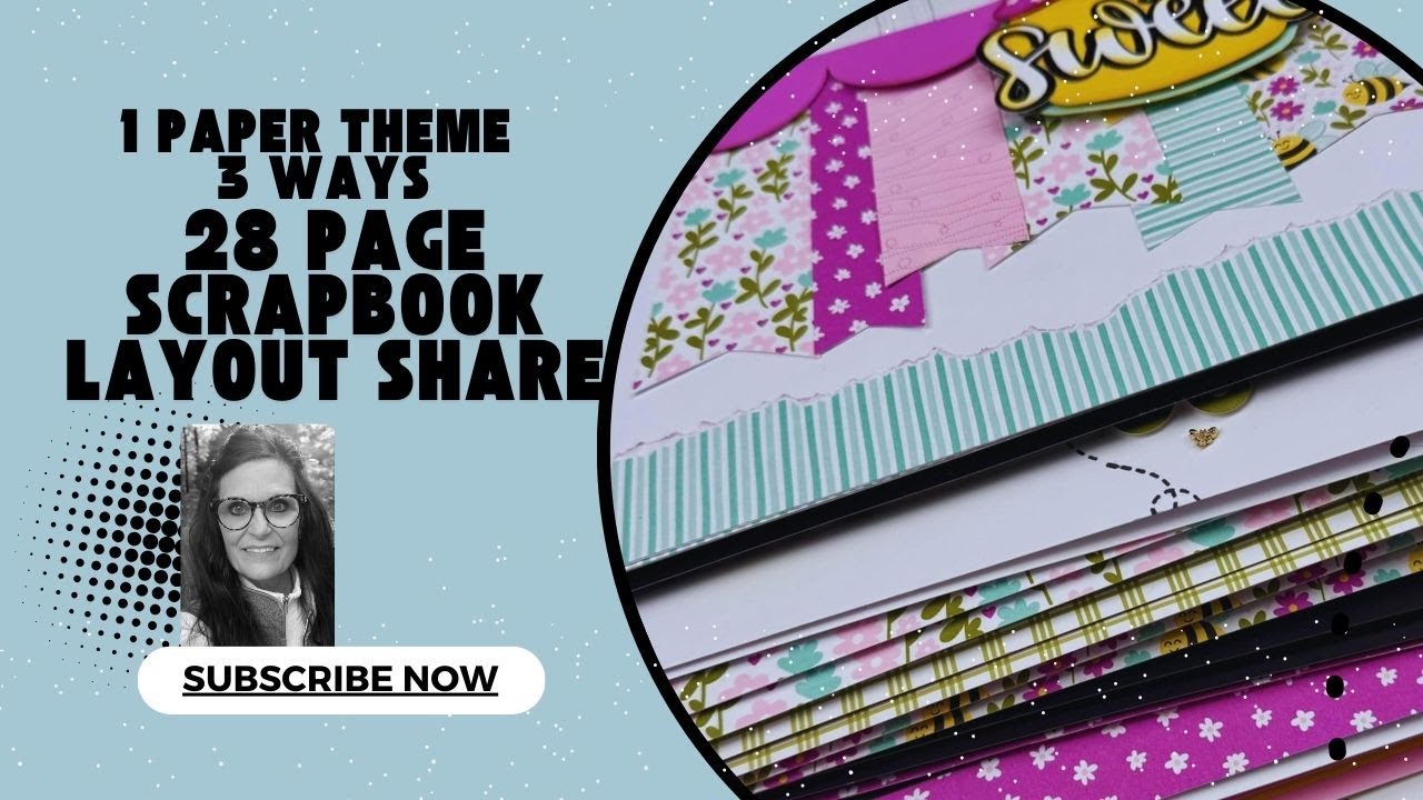 28 Page Scrapbook Layout Share | 1 Paper Theme-3 Ways