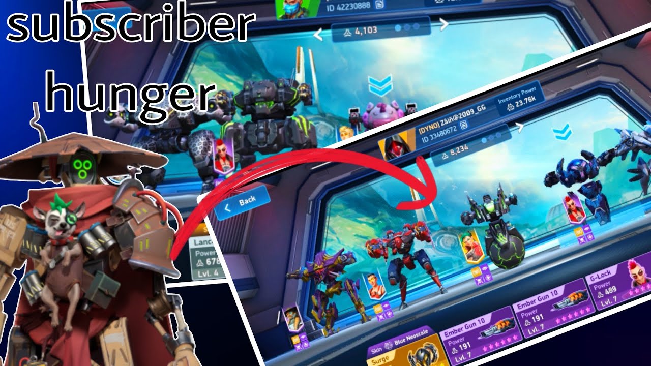 My subscriber's hanger reveal Day 4💀 in mech arena free hanger reveal 