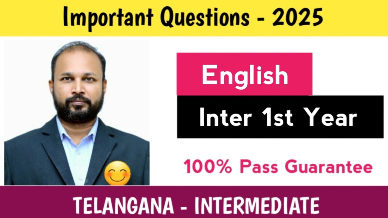 Inter 1st Year English Important Questions March 2025 CEC MPC BiPC I Supply imp Gunshot TG Telangana