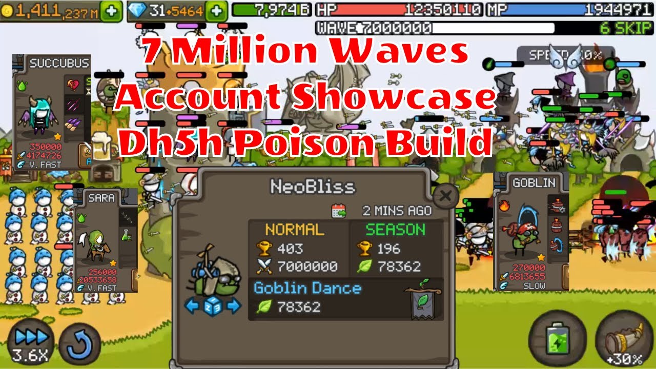 7 Million waves Grow Castle - Max Devil Horn Level - Gold Build