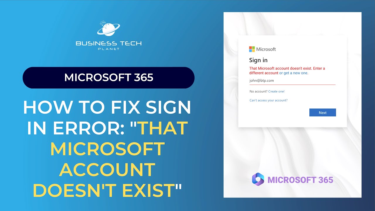 Как исправить ошибку входа: &laquo;Эта учётная запись Microsoft не существует&raquo; (Microsoft 365)