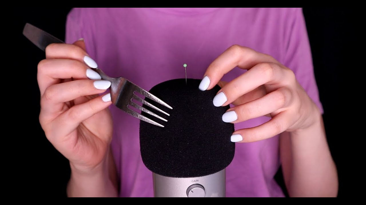 ASMR Fast Mic Scratching with Nails, Forks, Pins & Wooden Sticks (No Talking)