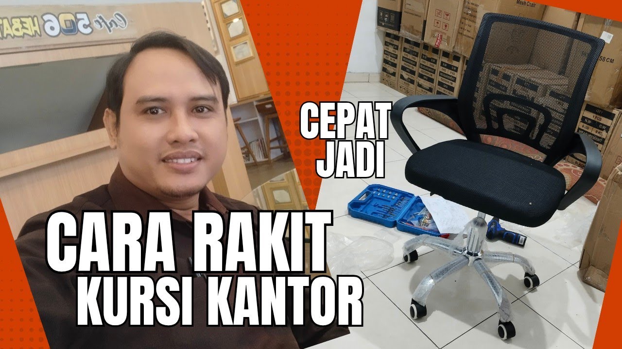 CARA PASANG KURSI KANTOR PUTAR JARING 
