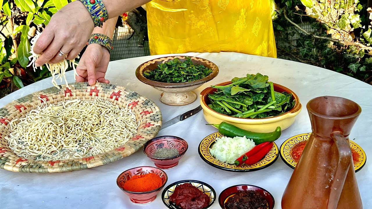THAGZARTH OUFOUS, recette traditionnelle de pâtes kabyles #village #nature #cooking