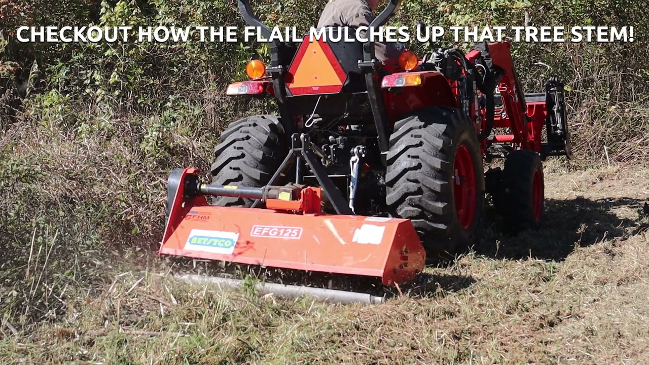The Betstco FH-EFG125 medium duty flail mower upgraded with heavy flail hammers. (part 2)