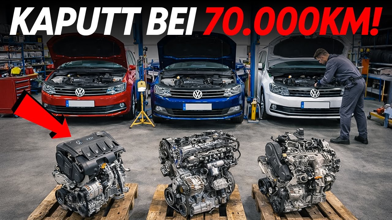 Motordefekt UNVERMEIDLICH! 7 VW-Motoren, die KEINE 90.000 Kilometer halten!