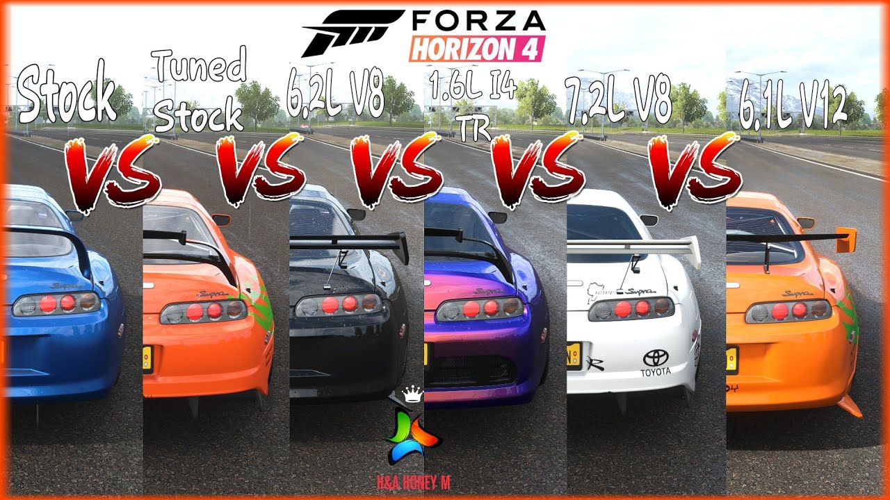 Forza Horizon 4 1998 Toyota Supra RZ - All Engine Swap | Acceleration and Top Speed Challenge - 4k