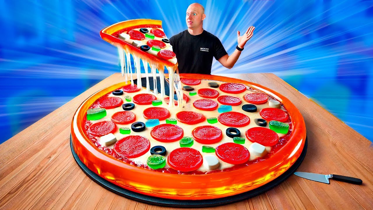 Pizza di Gelatina Gigante | Come fare la pizza di gelatina più grande del mondo da VANZAI
