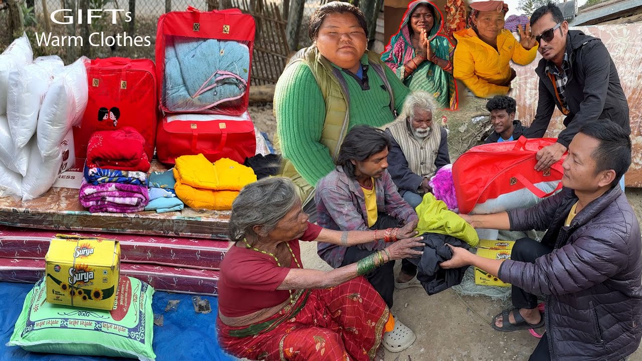 Giving Warm Clothes to Three Mother Aama Haru Happy Helping Hand Nepal Gift By All Ex Romeo Family