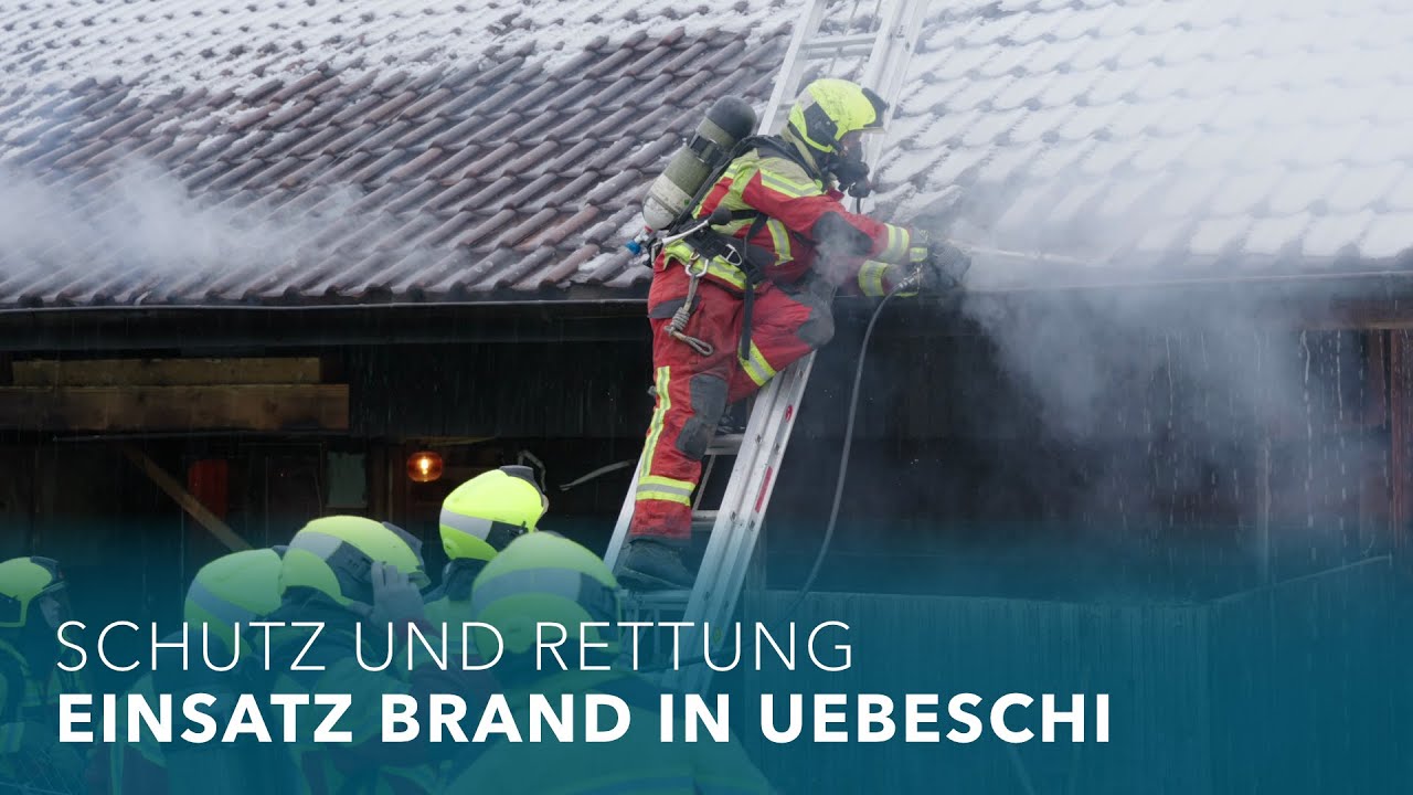 Schutz und Rettung Thun: Einsatz bei einem Brand in Uebeschi und «Beinahe-Einsatz» der Ölwehr