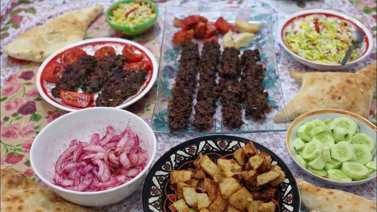 فطور رمضان ٨ | كباب مشوي بالفرن بطعم الفحم مع حلاوة شعرية تذوب بالفم 😍
