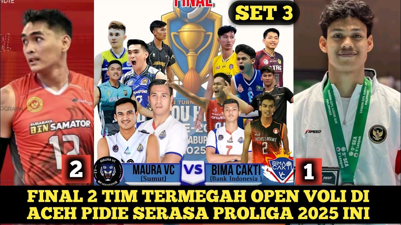 RIVAN LUVI HENDRA BANGKIT🔥 BIMA CAKTI VS MAURA VC SUMUT || FINAL MEWAH PIALA WAKIL BUPATI PIDIE 2025