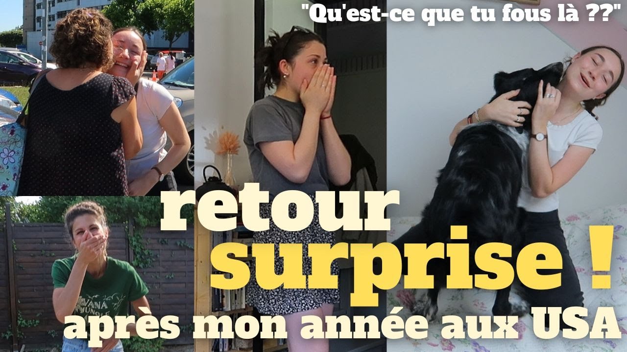 JE SURPRENDS MES PROCHES EN RENTRANT PLUS TOT DES USA *SURPRISE* margot moments - exchange student