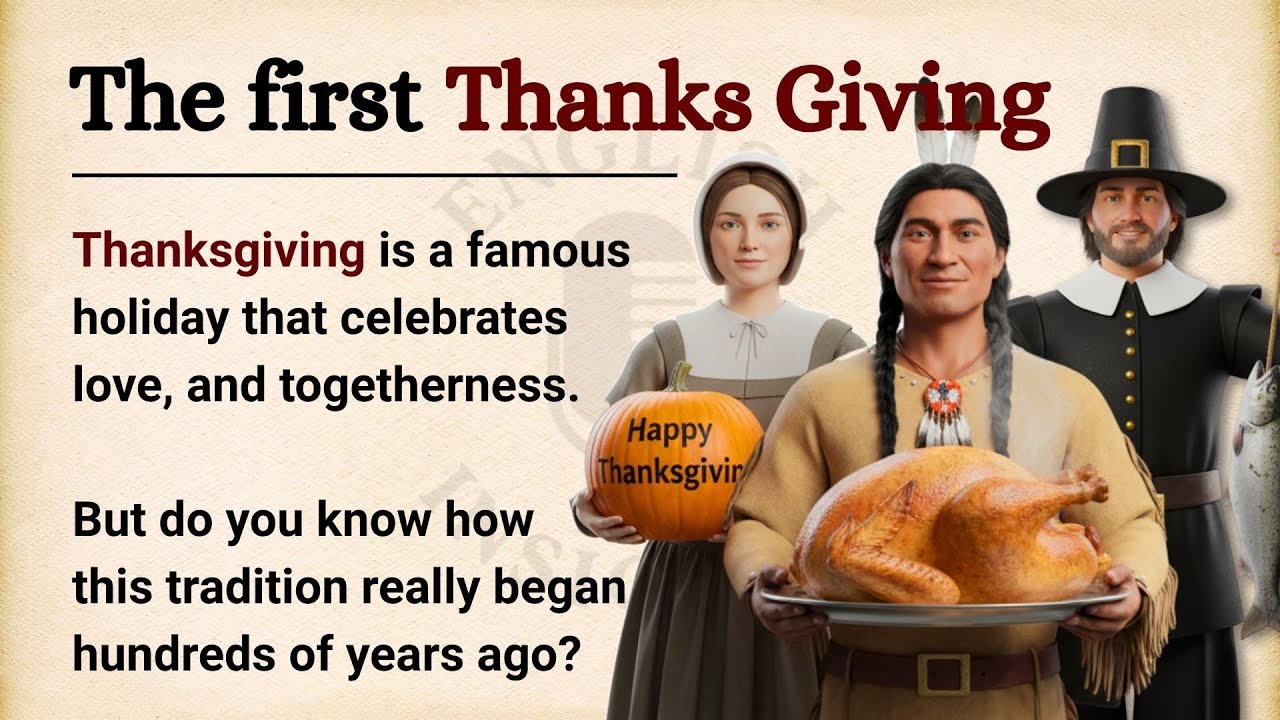 The Origin of Thanksgiving || Learn English Through Story Level 2 || Graded Reader