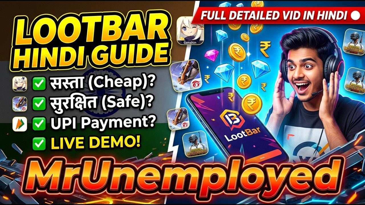 🔴 LootBar Full Detailed Video In Hindi | Is It Safe for Indian Gamers? 🤔 (MrUnemployed)