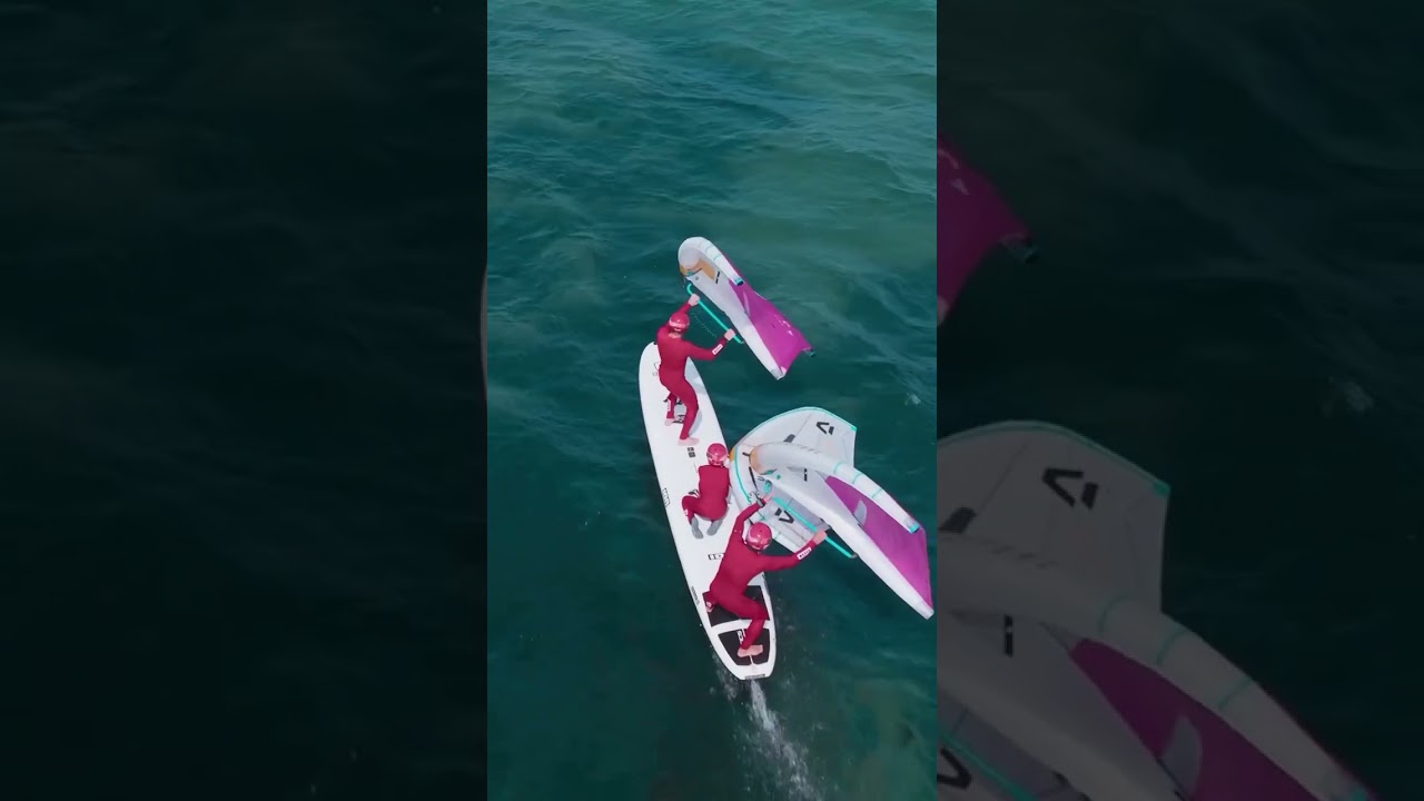 You Won&rsquo;t Believe This 3-Person Wingfoil Ride! 🌊🤯🚀 #wingfoil