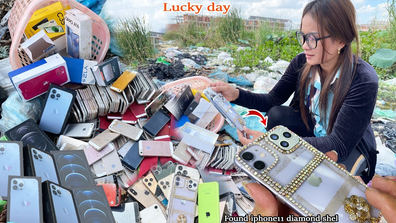😘[Lucky day] 👉Restoration iPhone 11 Broken Screen,💰Found iphone11 diamond shel in rubbish
