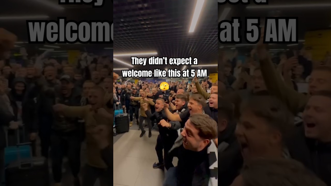 Partizan fans surprise the team at the airport after two big wins on the road!
