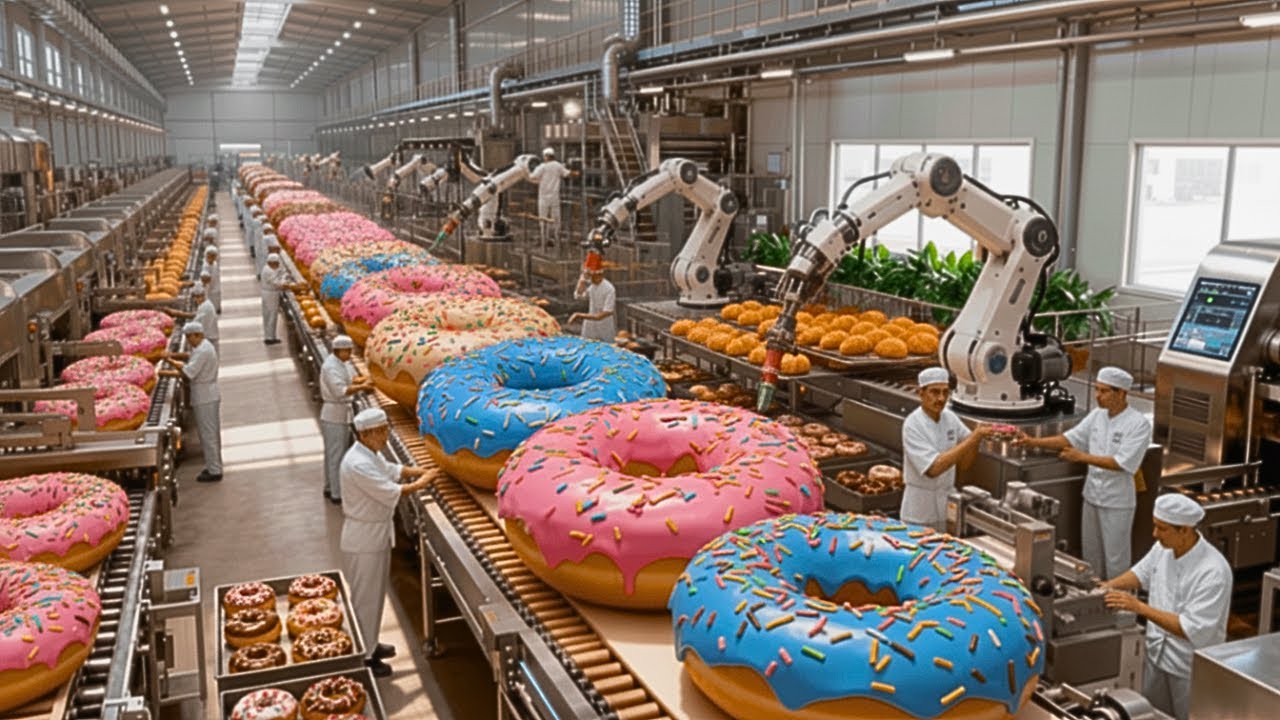 FULL PROCESS | Inside a Modern Donut Factory: From Wheat Grain to Frosted Donuts