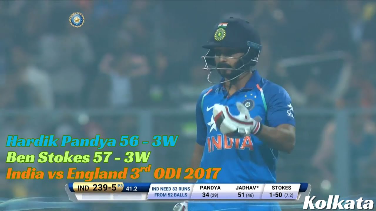 India vs England 3rd ODI 2017 Eden Gardens | Jadhav 90 in Vain | England Win Thriller by 5 Runs