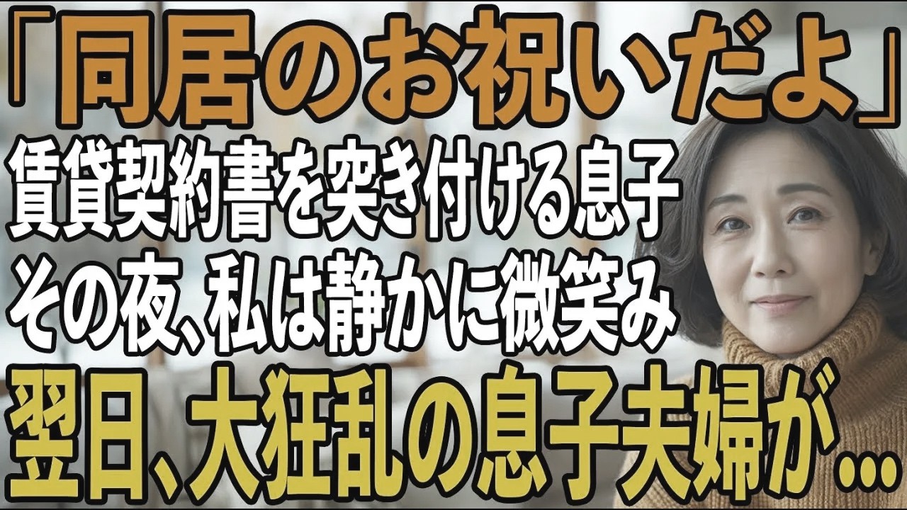 「同居したいなら家賃月30万」賃貸契約書まで用意する息子夫婦。その夜、私は静かに微笑み...翌日、2人を逆に追い出してやりました→実は私は...【シニアライフ】【60代以上の方へ】